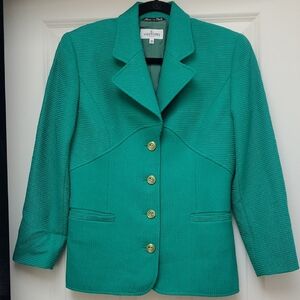 Vintage Valentino Miss V Emerald Green Signature OG Metal Buttons